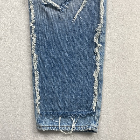 Frame High Waist Straight Leg Double Knee Patch Distressed Jean (Coast Combo) - Picture 12 of 16